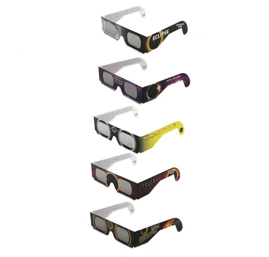 Holiday Eyes 5 Pack Solar Eclipse Glasses "Solar Flare" 12312-2 AAS & CE Approved ISO Certified Safe