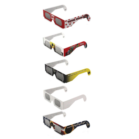 Holiday Eyes 5 Pack Solar Eclipse Glasses "NATIONS" 12312-2 AAS & CE Approved ISO Certified Safe